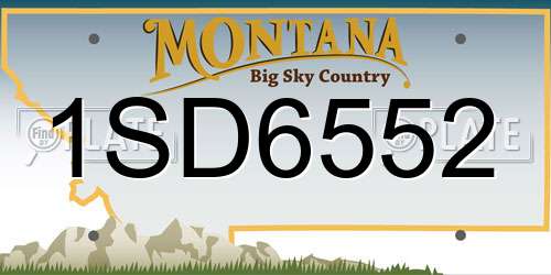 1SD6552 Montana License Plate