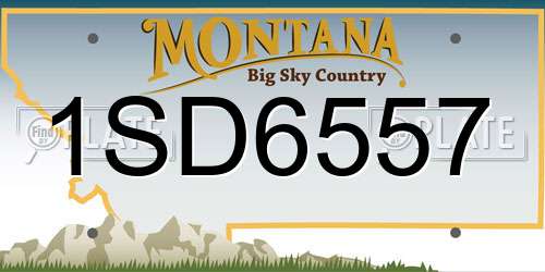 1SD6557 Montana License Plate