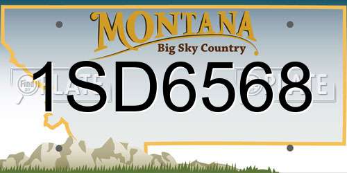 1SD6568 Montana License Plate