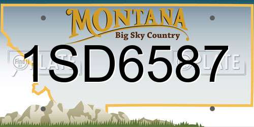 1SD6587 Montana License Plate