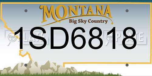 1SD6818 Montana License Plate
