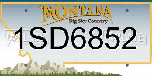 1SD6852 Montana License Plate