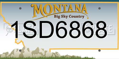 1SD6868 Montana License Plate