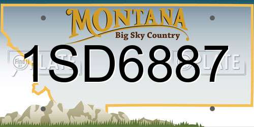 1SD6887 Montana License Plate