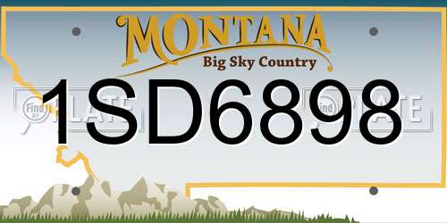 1SD6898 Montana License Plate
