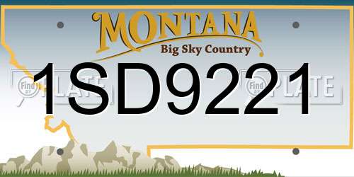 1SD9221 Montana License Plate