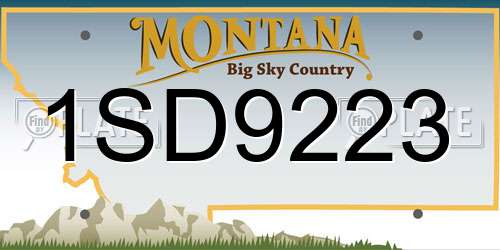 1SD9223 Montana License Plate