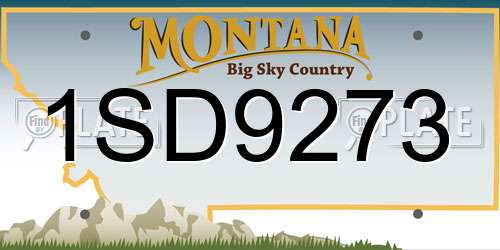 1SD9273 Montana License Plate