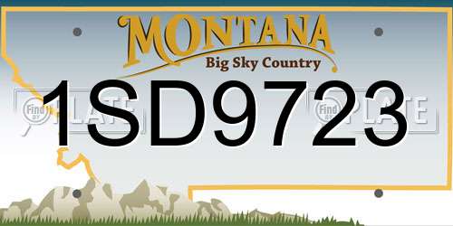 1SD9723 Montana License Plate