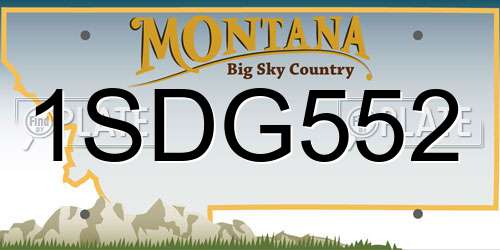 1SDG552 Montana License Plate