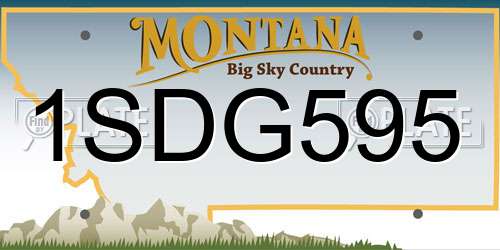 1SDG595 Montana License Plate