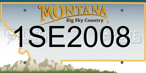 1SE2008 Montana License Plate