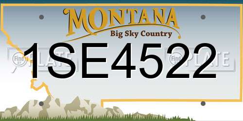 1SE4522 Montana License Plate