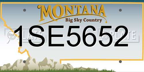1SE5652 Montana License Plate
