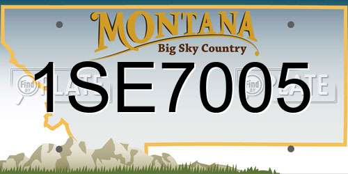 1SE7005 Montana License Plate