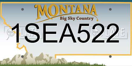 1SEA522 Montana License Plate
