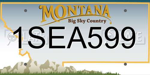 1SEA599 Montana License Plate