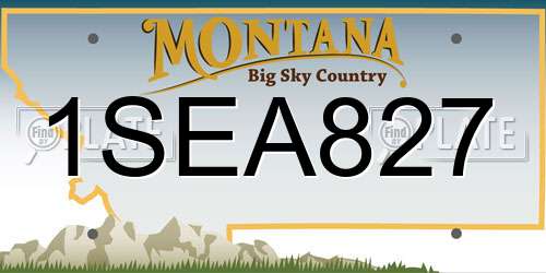 1SEA827 Montana License Plate