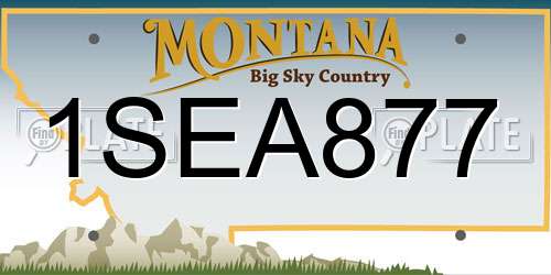 1SEA877 Montana License Plate
