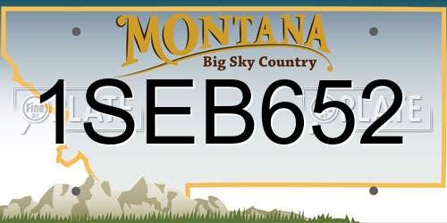 1SEB652 Montana License Plate