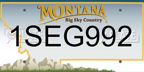 1SEG992 Montana License Plate
