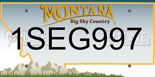 1SEG997 Montana License Plate