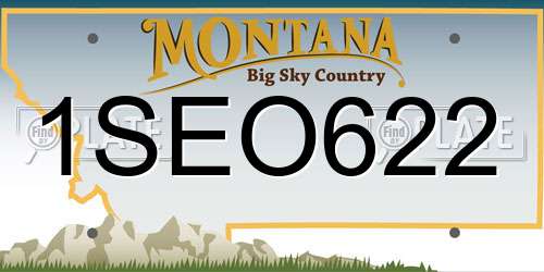 1SEO622 Montana License Plate