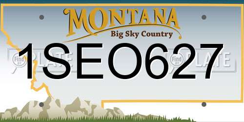 1SEO627 Montana License Plate