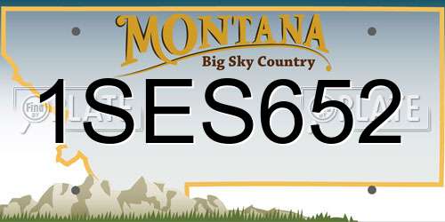 1SES652 Montana License Plate