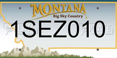 1SEZ010 Montana License Plate