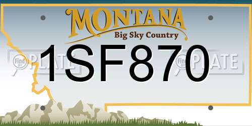 1SF870 Montana License Plate