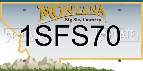 1SFS70 Montana License Plate