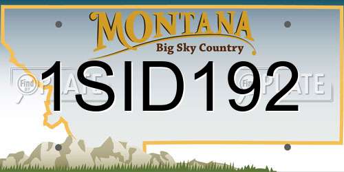 1SID192 Montana License Plate