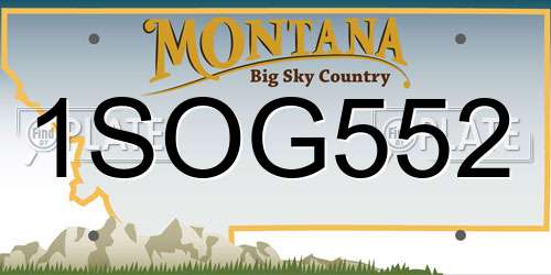 1SOG552 Montana License Plate