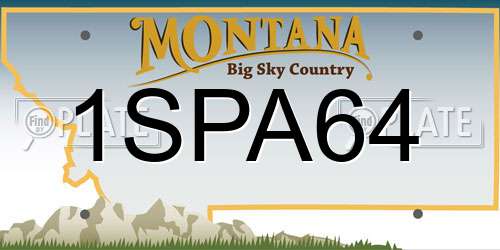 1SPA64 Montana License Plate