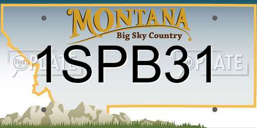 1SPB31 Montana License Plate