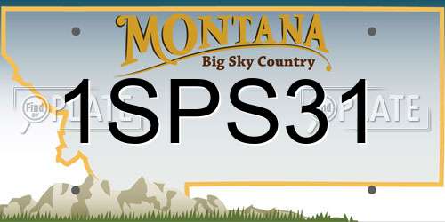 1SPS31 Montana License Plate