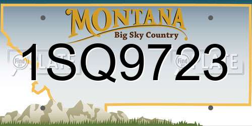 1SQ9723 Montana License Plate
