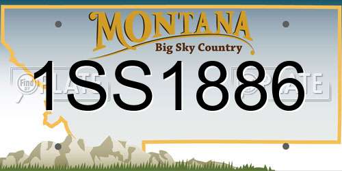 1SS1886 Montana License Plate