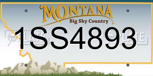 1SS4893 Montana License Plate