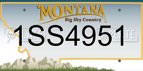 1SS4951 Montana License Plate