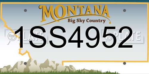 1SS4952 Montana License Plate
