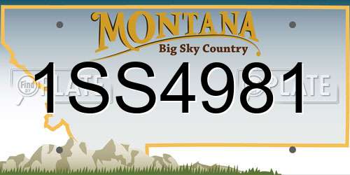 1SS4981 Montana License Plate