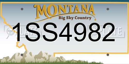 1SS4982 Montana License Plate