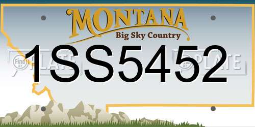 1SS5452 Montana License Plate
