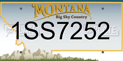 1SS7252 Montana License Plate