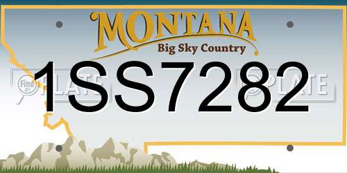1SS7282 Montana License Plate