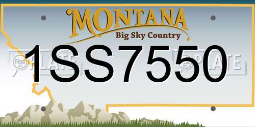 1SS7550 Montana License Plate