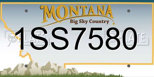 1SS7580 Montana License Plate