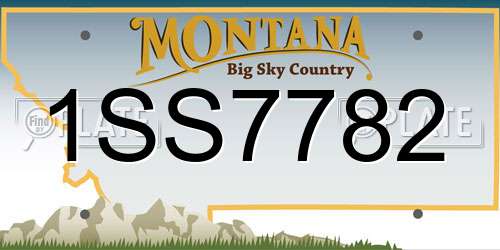 1SS7782 Montana License Plate